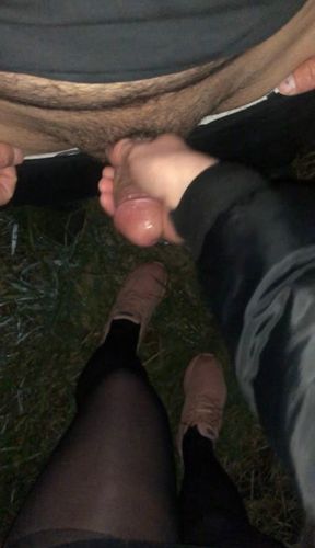 Stranger at night, cums in the ass, trans slut