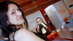 gorgeous french girl with big natural tits and crazy body fucked in a bar