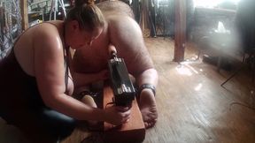 Part 2:- Domina Satana Puts Satana's Piggy on the Fucking Machine.