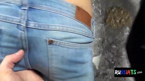 Busty russian transgender toying her asshole