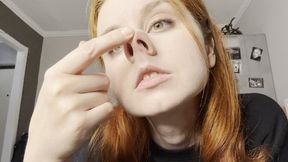Nose picking, nostrils