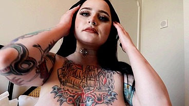 Sexy Goth Slut Creampie Feeding