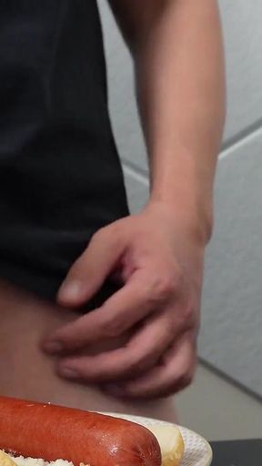Eating Cum Filled Hotdog Asmr