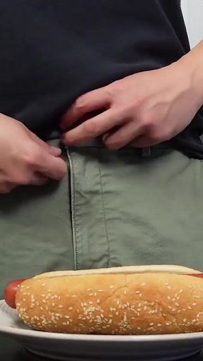 Eating Cum Filled Hotdog Asmr