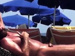 Str8 spy daddy bear at the beach