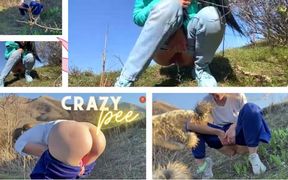 Crazy Pissing Girls: Outdoors and Floor