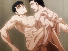 How far will muscle daddy go when a xxx-porn begs for cock in a dirty washroom?