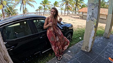 Gatinha de Aracaju libera no pelô para motorista de APP na beira da praia no meio da viagem - Barbie Kheey