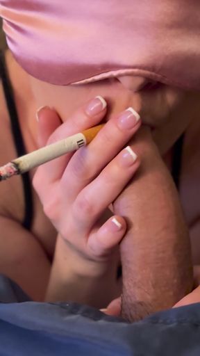 Cigarette Smoking Blowjob While Blindfolded