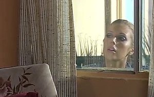 Samantha saint watches her honey blond friend get fucked doggystyle