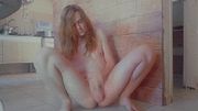 Blonde femboy records masturbating heavily in living room as soon as he is home alone