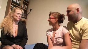 German Amateur Wife's Friend Gives BJ and Fucks in Hardcore Threesome