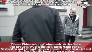 German Stupid Blonde Pick up on street for Double Vaginal two