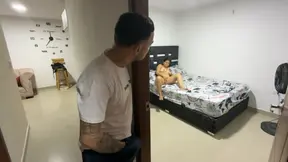 I catch my stepmom masturbating in my underwear