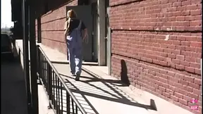 Golden-haired sexpot goes wild for XXX with rugged stud in fetish gear getting railed hard