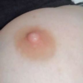 Look at my wet nipples lubricated with pussy juice