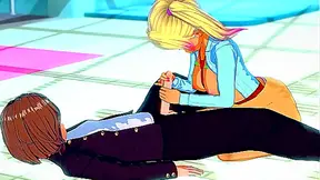 Hentai girl making handjob in the swimming pool