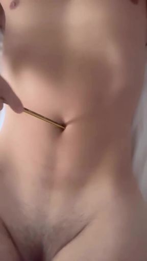 Athletic twink plays with his belly button fetish
