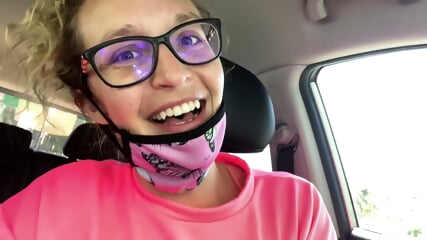 Babe Flash Ass & Tits in Public with Face Mask