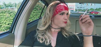 Kylie Babes Smoking Fetish Car Play