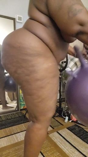 Riding my magic purple ball