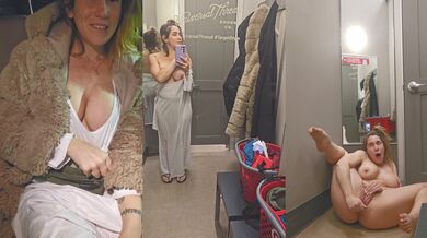 Masturbating and ACCIDENTAL Squirt in Target Changing Room!
