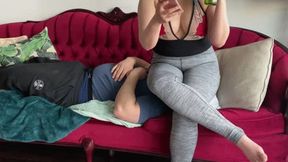 Mistress Roxanne - Human Couch: New Model Facesitting in Yoga pants & Thong (Episode 9) - {SD}