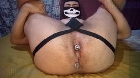 Broking my asshole with balls and a big dildo