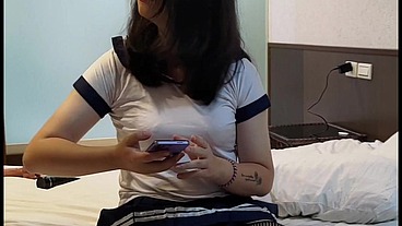Original clip of Taiwan crossdresser sissy slut anal fuck doggy missionary riding and handjob