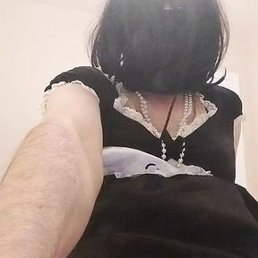 Sissymaids outfit, butt plug &amp; cumshot