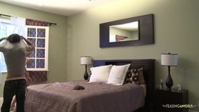 Tattooed cutie gets on top of a dude and rides his long pole