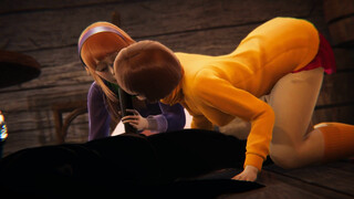 Scooby Doo - Velma and Daphne Halloween threesome - 3D Porn