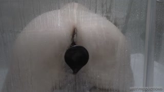 BBW Busty Alt Teen In A Steamy Shower Fucks A Dildo In Doggy