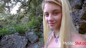 Wild POV with my stepdaughter's perky tits in the woods