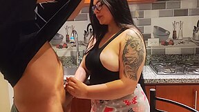 Jinn Convinces His Step Sister To Help Him With A Boner And Then His Step Mother Arrives And They Have A Threesome