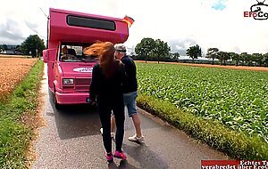 Erocom, brunette jogger with natural breasts picked up