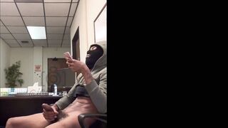 Watch as hung office boy jerks off and teases in POV office tugging action