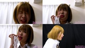 Momo Ninomiya - CLOSE-UP of Japanese cute girl SNEEZING MOV