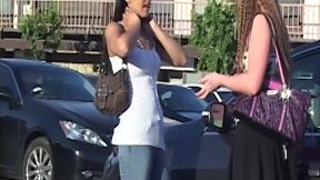 Bollard Grinding Slut Drools in Lesbian Shower Orgy