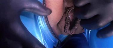 Blue latex ebony slut