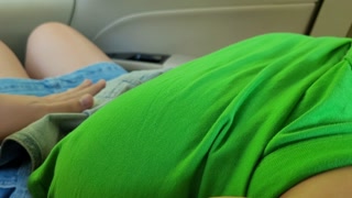 Hot Busty Babe in Jeans Jumpsuit lets Me Play with Her in the Car