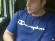 Ben fisher playing in Van in car park