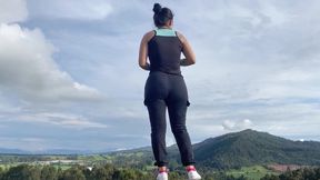 Horny stepsister shows her ass in public
