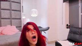 ”Red haired bitch is extremely horny & moans from pleasure”