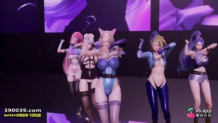 [MMD] K_DA - the Baddest 5 Girls Strip Ver Ahri Akali Evelynn Kaisa Seraphine 3D Erotic Dance