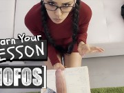 MOFOS - Student Andreina DeLuxe Holds A Book With One Hand And Strokes Jordi's Cock With The Other