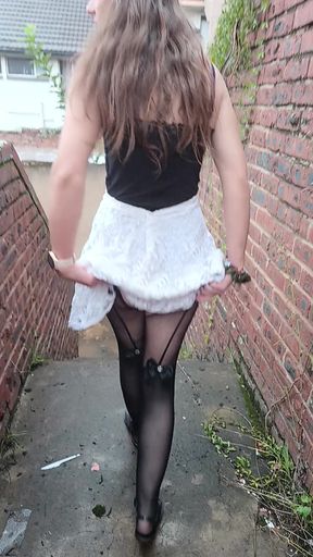 Her flashing in public