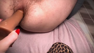 I peg boyfriend for the first time and he fucks himself with dildo