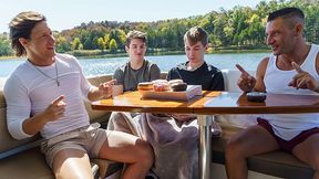 Step Dads Jax Thirio & Dalton Riley Take Turns Drilling Their Twink Step Sons-in-law On A Boat - FamilyDick