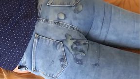 I hike up my jeans three times so my stepson cums on my ass, full cumshots